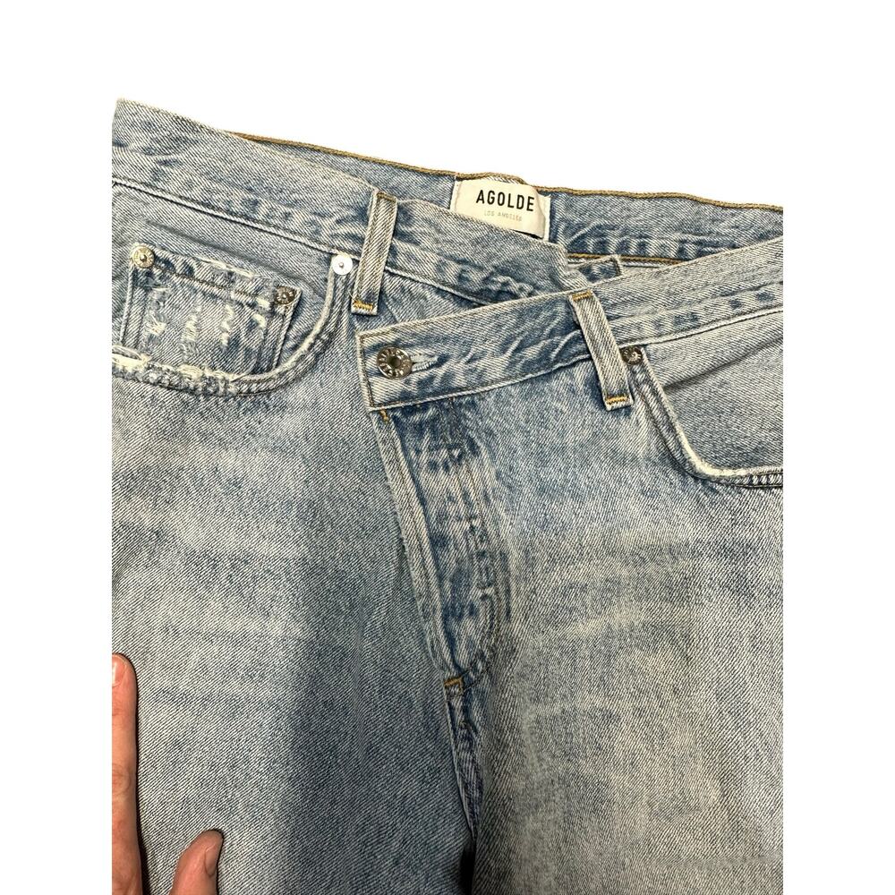 Agolde Criss Cross Upsized Denim Jean in Suburbia - Picture 8 of 11